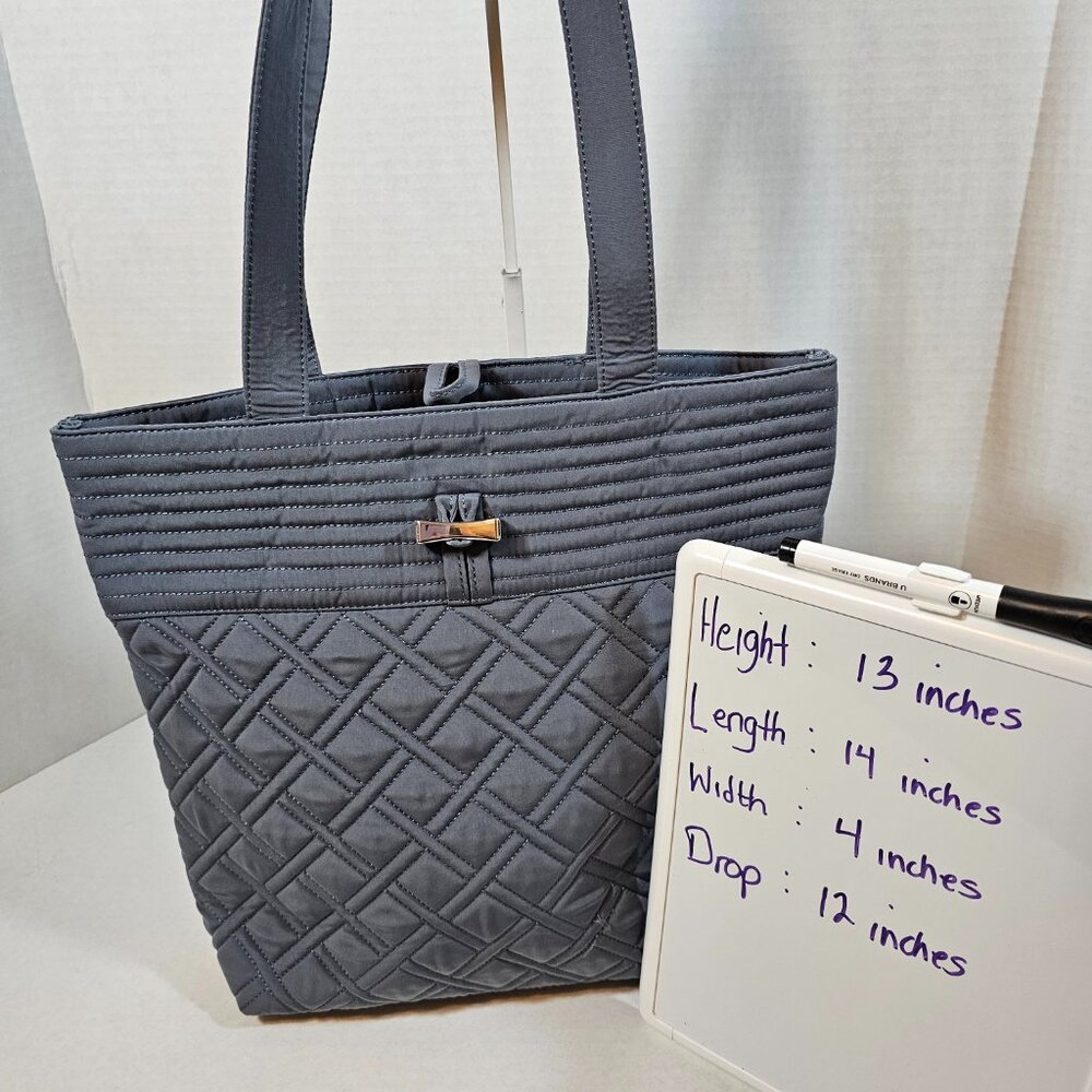 Vera Bradley, Gray Quilted, Tote with long handles - Picture 6 of 6